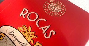 Stamping dorado en caja de rocas barquilleras Migaya Artesano